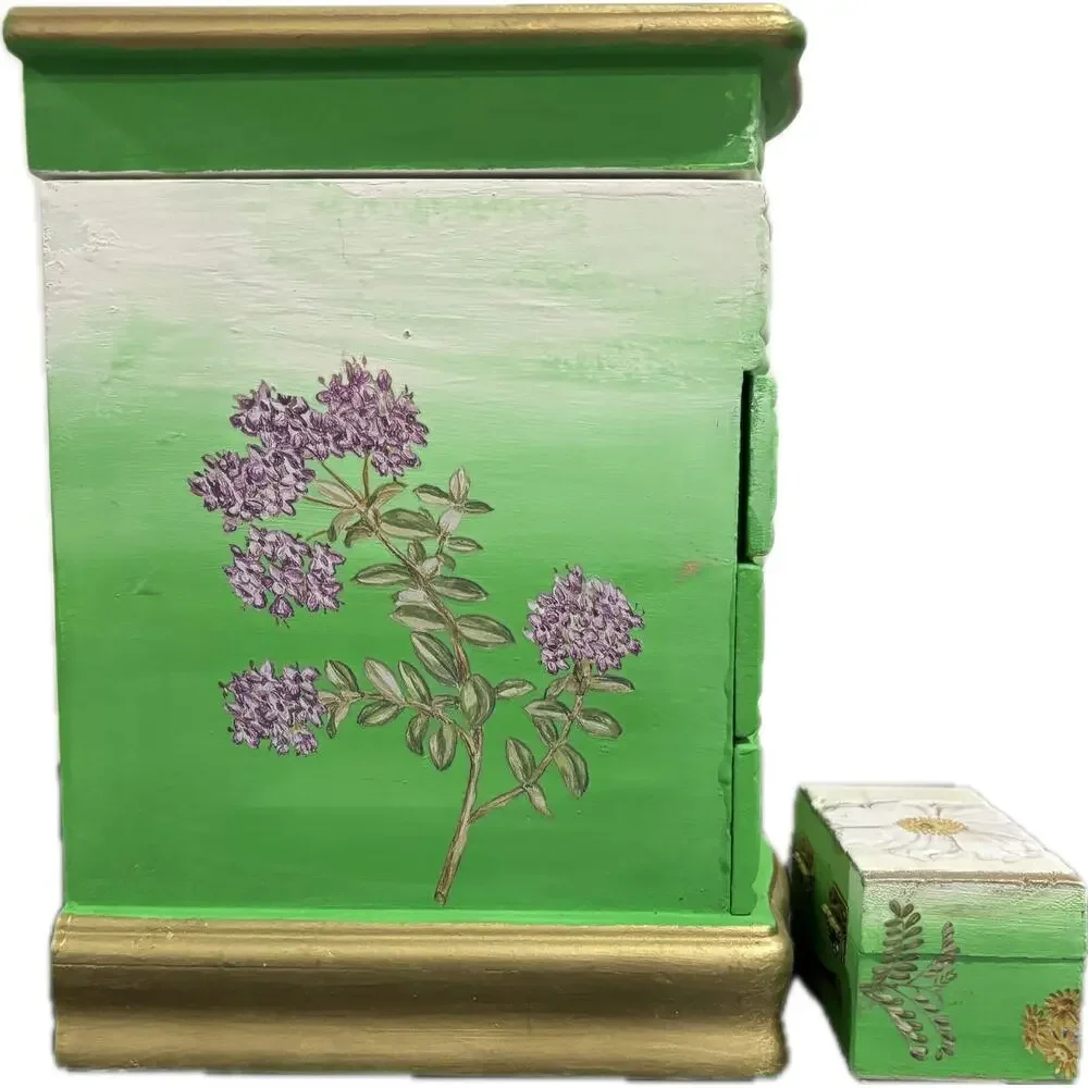 Upcycled Solid Wood Chest Jewelry Box with Bonus Trinket Box